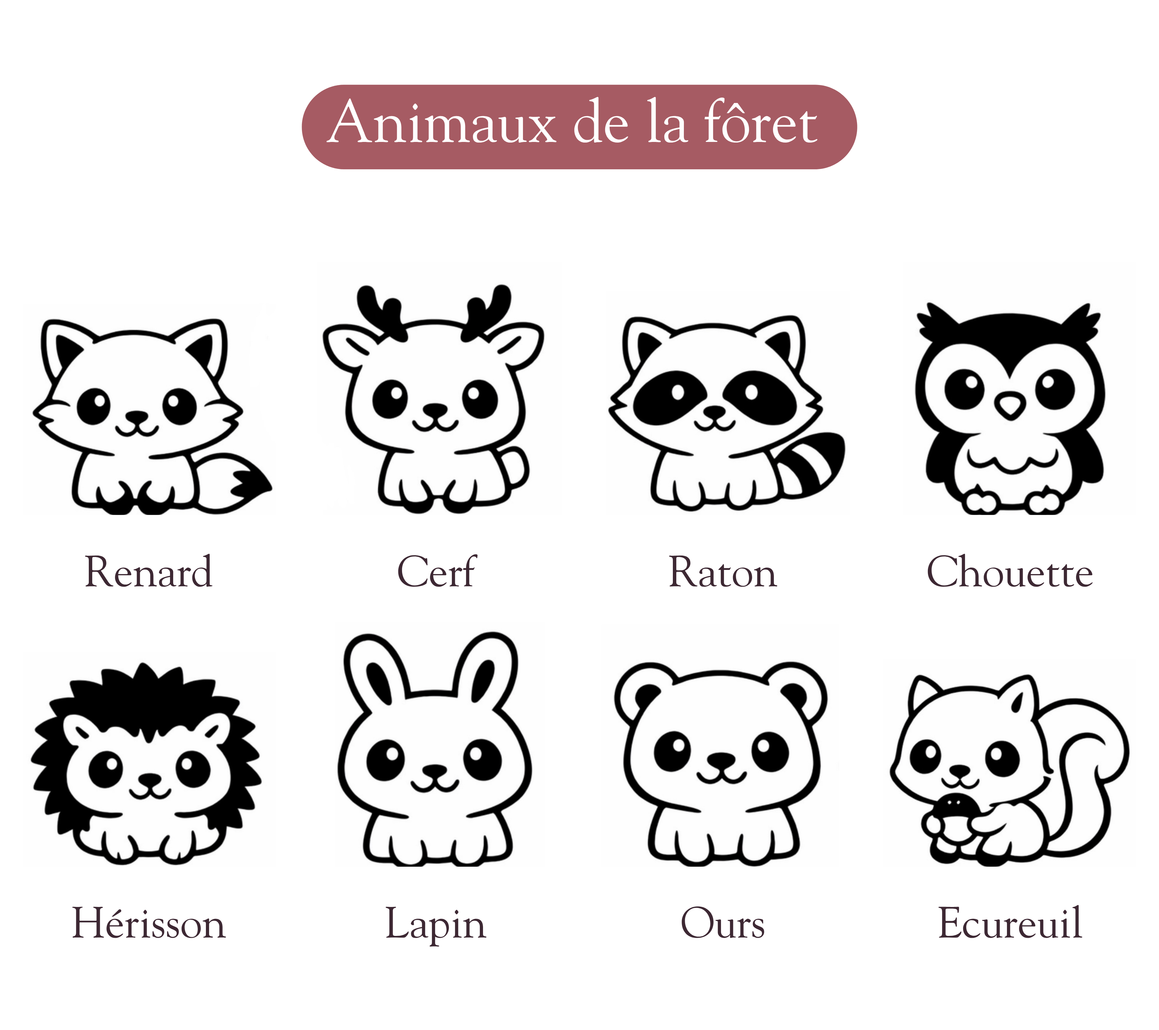 Emporte-pièces thème animaux de la forêt avec prénom