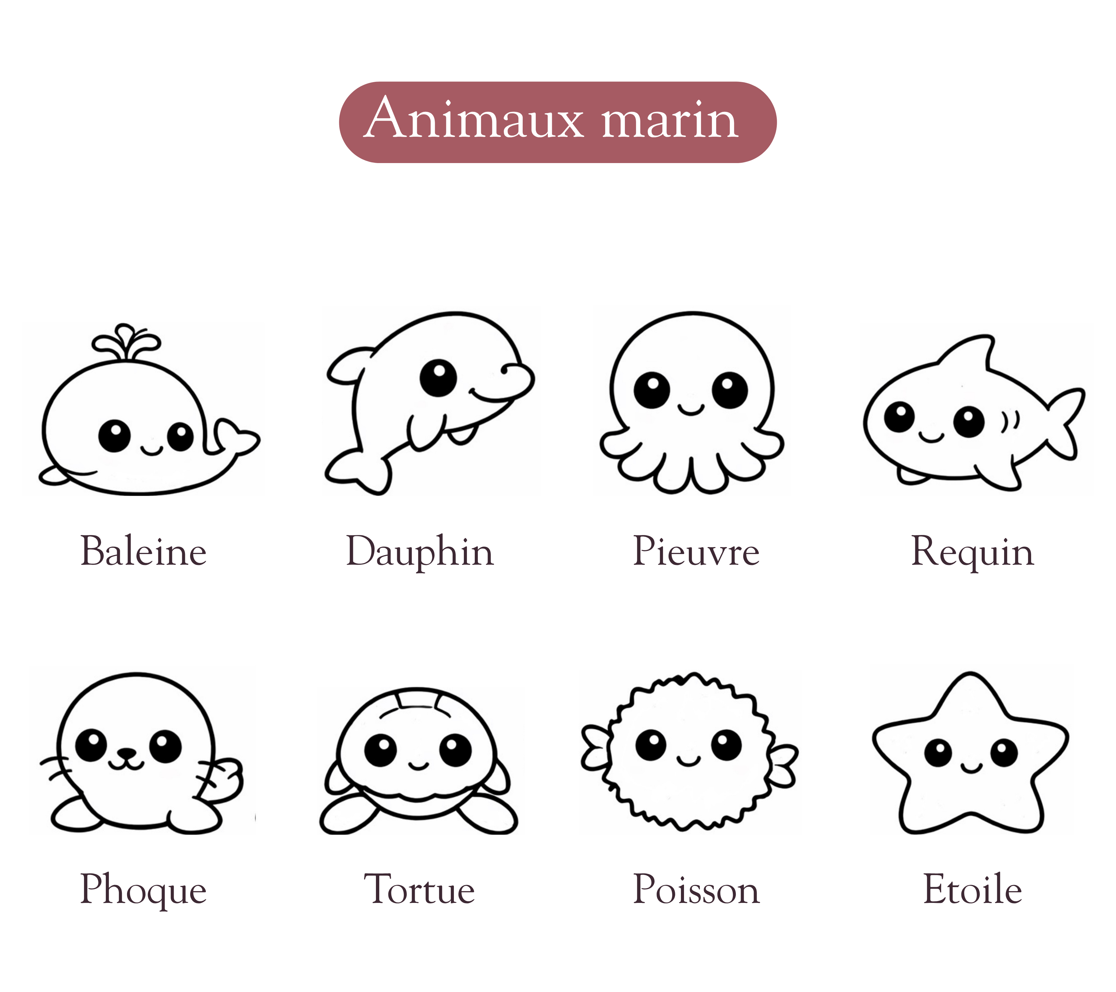 Emporte-pièces thème animaux marin avec prénom